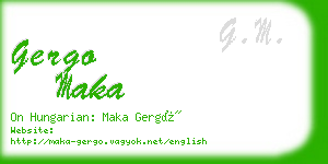 gergo maka business card